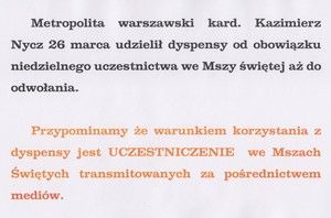 Dyspensa to nie zwolnienie z obowiązku